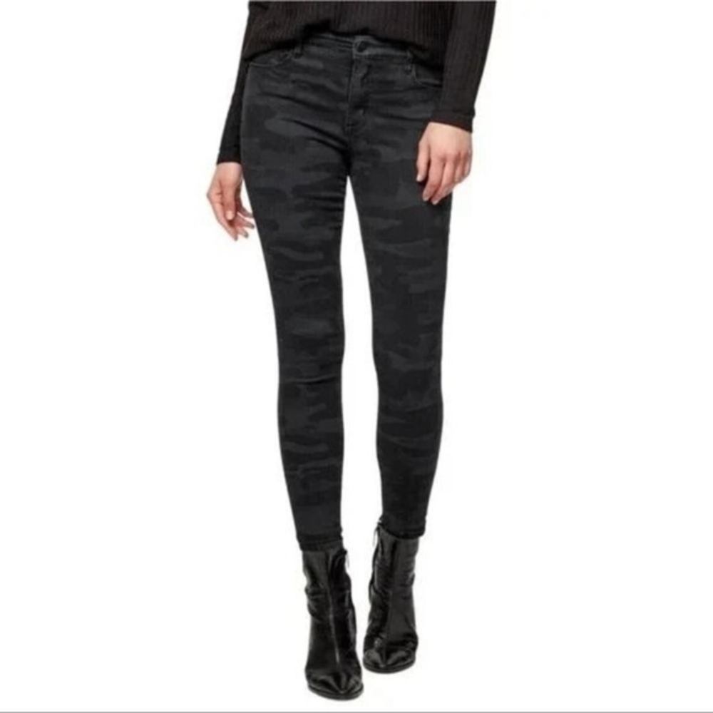 Social‎ Standard 12 Ankle Skinny Jeans Women Black Camo Stretch Mid Rise Pants